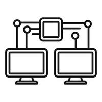 Machine learning network icon, outline style vector