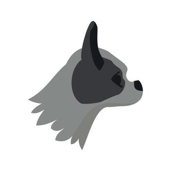 icono de perro pug, estilo plano vector