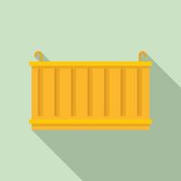 Dockyard cargo container icon, flat style vector