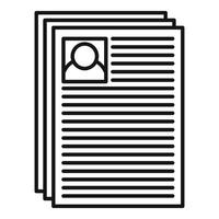 Personal guard papers icon, outline style vector