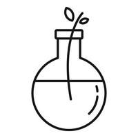 Homeopathy eco flask icon, outline style vector