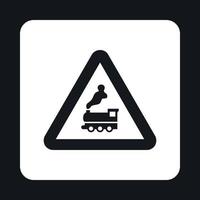 Sign railroad icon, simple style vector