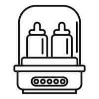 icono de esterilizador de botellas saludables, estilo de esquema vector