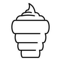 icono de cono de helado, estilo de contorno vector