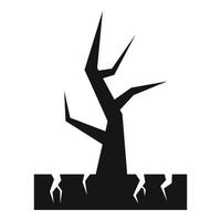 Catastrophe drought tree icon, simple style vector