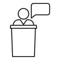 Business training speaker icon, outline style vector