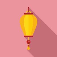 Chinese lantern light icon, flat style vector