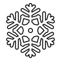 icono de copo de nieve de adorno, estilo de esquema vector
