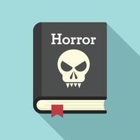 Horror book icon, flat style vector