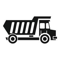 Tipper unloading icon, simple style vector
