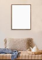 2290. Frame mockup, brown interior frame mockup photo