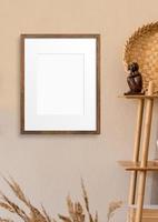 2287. Frame mockup, brown interior frame mockup photo