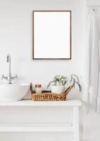 2309. Frame mockup, brown interior frame mockup photo