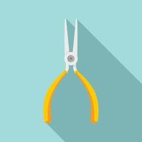 Watch repair pliers icon, flat style