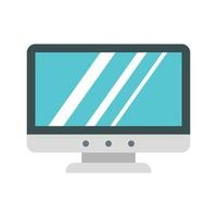 icono de monitor de computadora en blanco, estilo plano vector