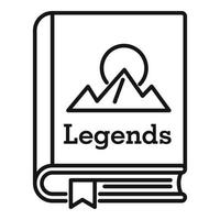 Legends book icon, outline style vector