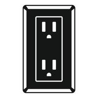 Double type b power socket icon, simple style vector