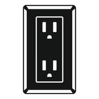 Double type b power socket icon, simple style vector