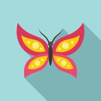 icono de mariposa insecto, estilo plano vector