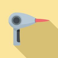 Laser hair removal gun icon, flat style vector