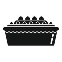 Cream strawberry cake icon, simple style vector