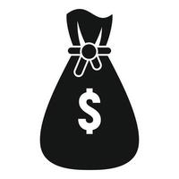 Gamification money bag icon, simple style vector