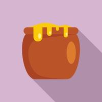 Honey jar icon, flat style vector