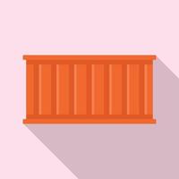 Global cargo container icon, flat style vector