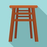 Backless chair icon, flat style vector