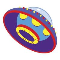 Futuristic ufo icon, cartoon style vector