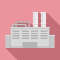 Sorting recycle factory icon, flat style vector
