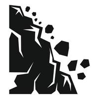 Falling landslide icon, simple style vector