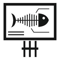 icono de banner de pescado, estilo simple vector