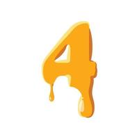 Number 4 from honey icon vector