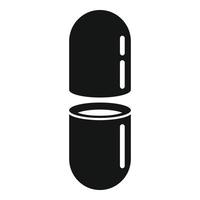 Capsule pill icon, simple style vector