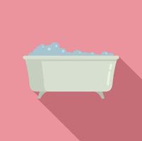 Bathtub icon, flat style vector