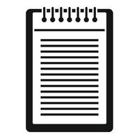 Office manager notepad icon, simple style vector