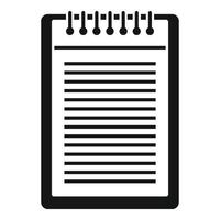 Office manager notepad icon, simple style vector