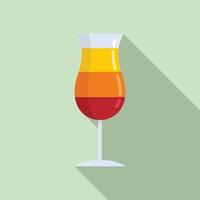 Sweet beach cocktail icon, flat style vector