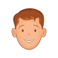 Male face with haircut icon, cartoon style
