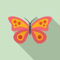 Exotic butterfly icon, flat style vector