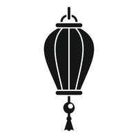 Chinese lantern light icon, simple style vector