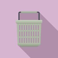 Carry big shop basket icon, flat style vector