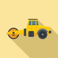 Maintenance road roller icon, flat style vector