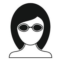 Girl laser hair removal icon, simple style vector