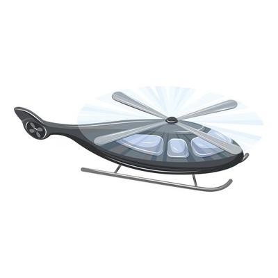 Military helicopter icon, cartoon style