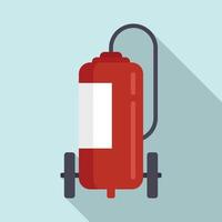 Fire extinguisher wheels icon, flat style vector