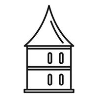 icono de la torre del castillo de riga, estilo de esquema vector