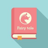 Fairy tale book icon, flat style vector