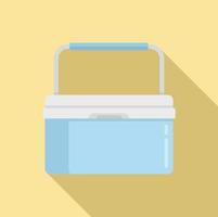 Portable fridge box icon, flat style vector